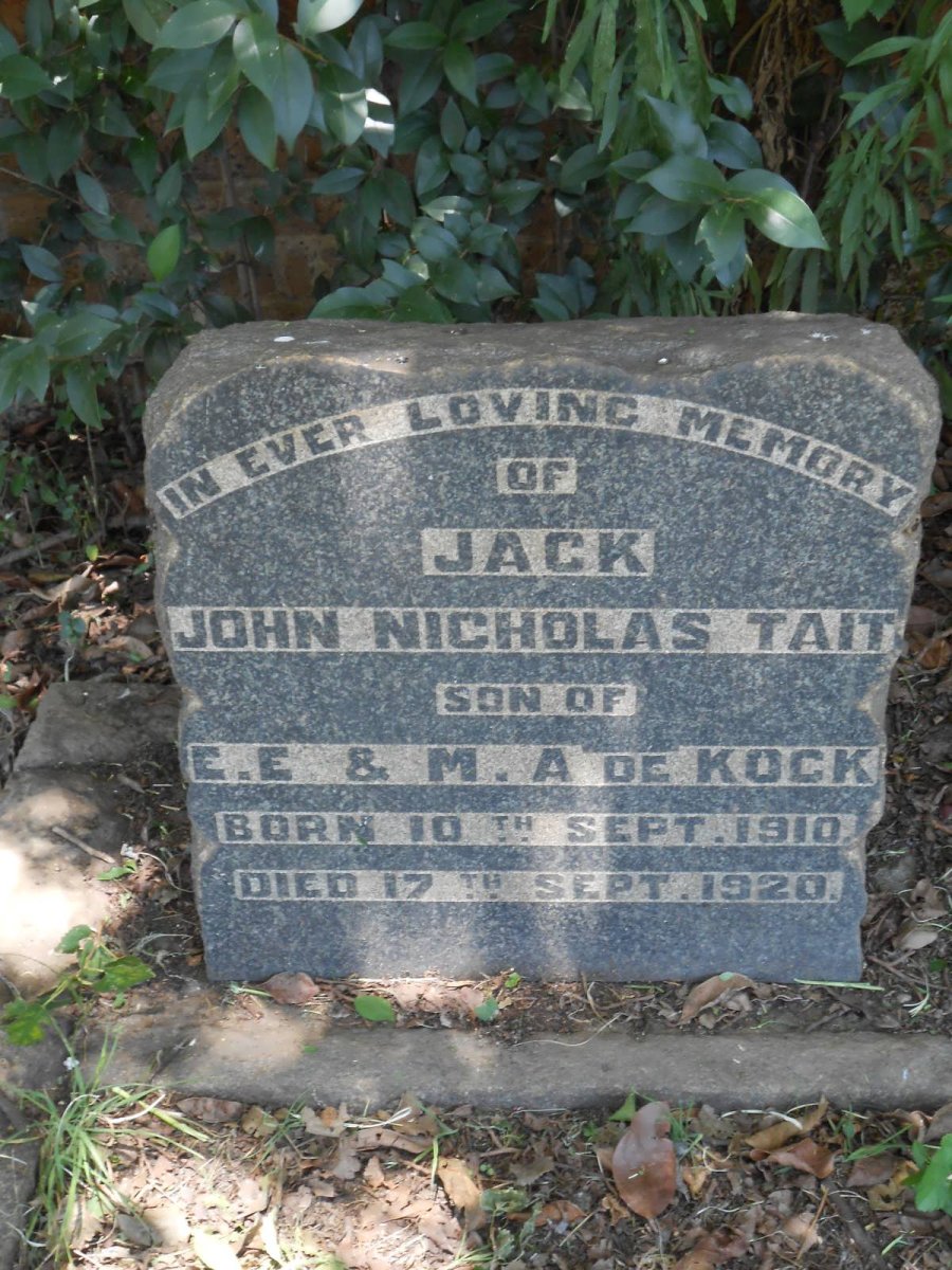 TAIT Jack John Nicholas 1910-1920