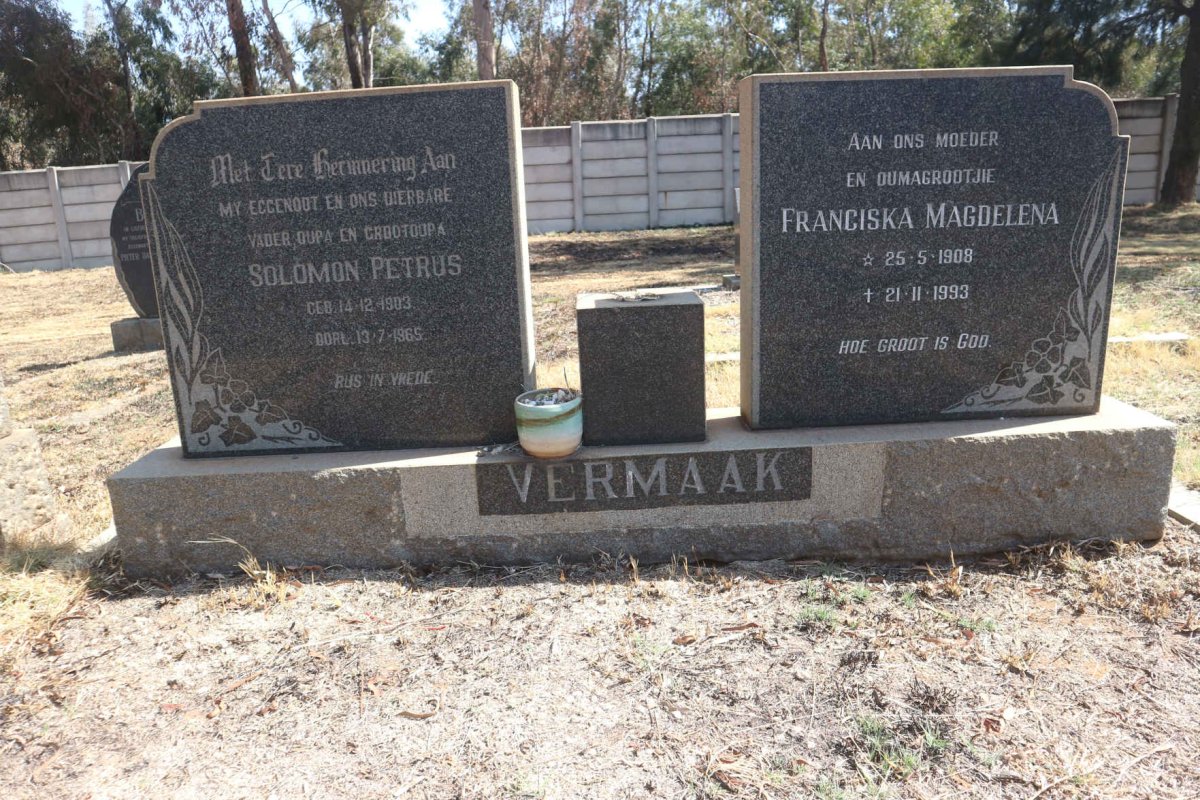 VERMAAK Solomon Petrus 1903-1965 & Franciska Magdelena 1908-1993