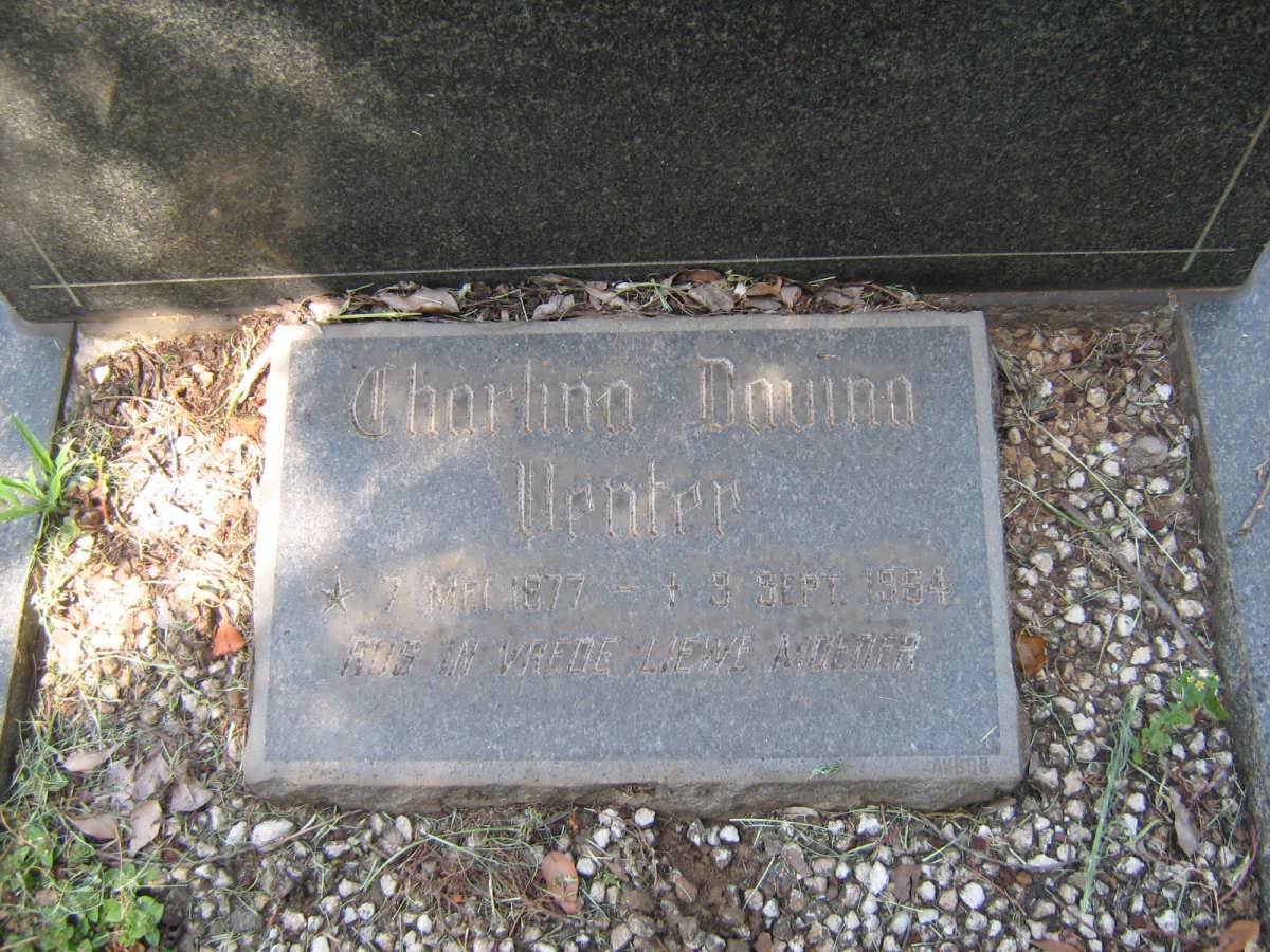VENTER Charlina Davina 1877-1954