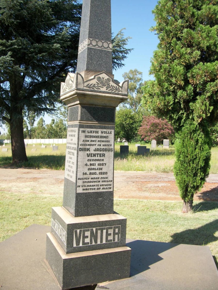 VENTER Dirk Jacobus 1887-1928 :: VAN STRATEN Rensche Adriana Christina 1893-1971