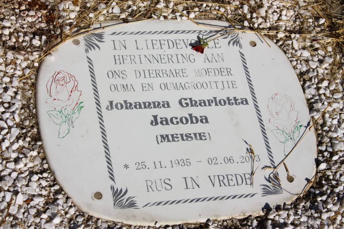 VENTER Gerald William John, van der 1927-1988 &amp; Johanna Charlotta Jacoba 1935-2013