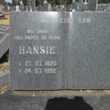 VREEDEN Hansie, van 1925-1992