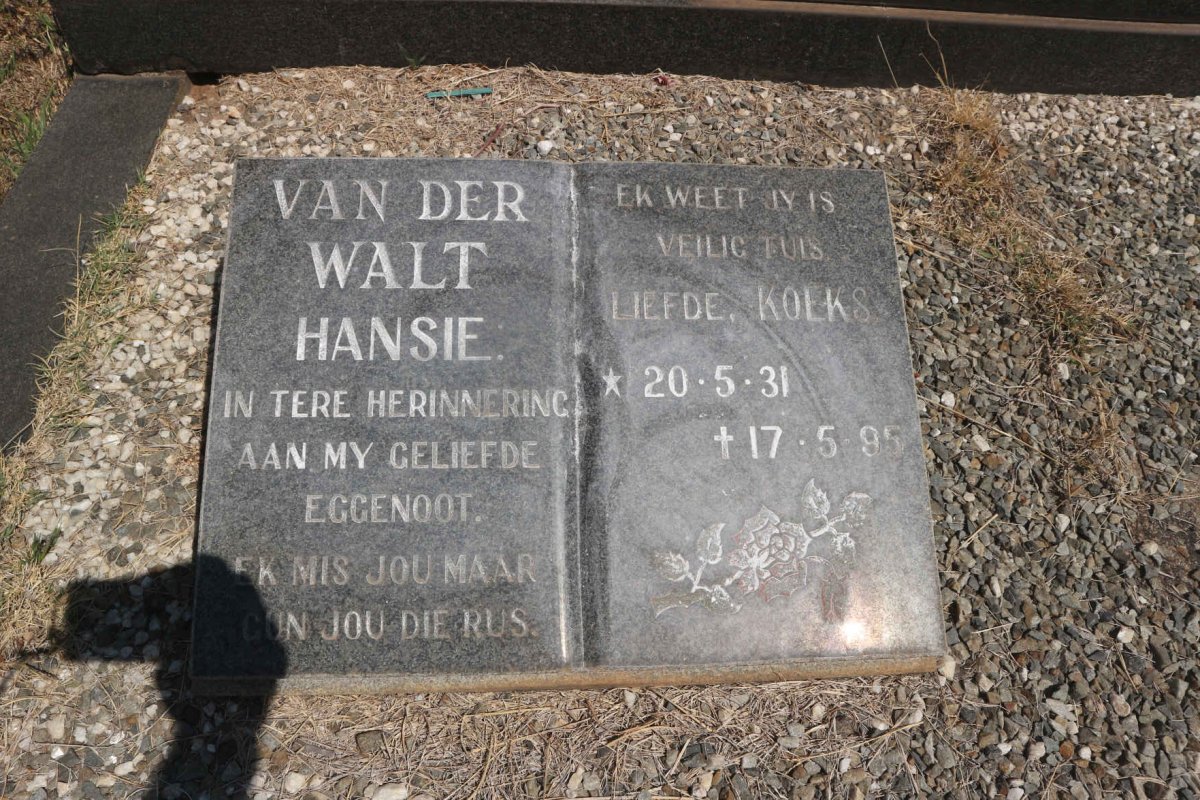 WALT Hansie, van der 1931-1995