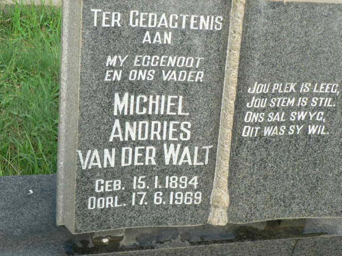 WALT Michiel Andries, van der 1894-1969