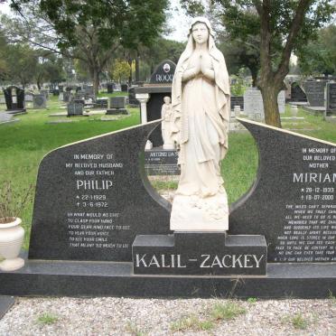ZACKEY Philip, KALIL 1929-1972 &amp; Miriam 1933-2000