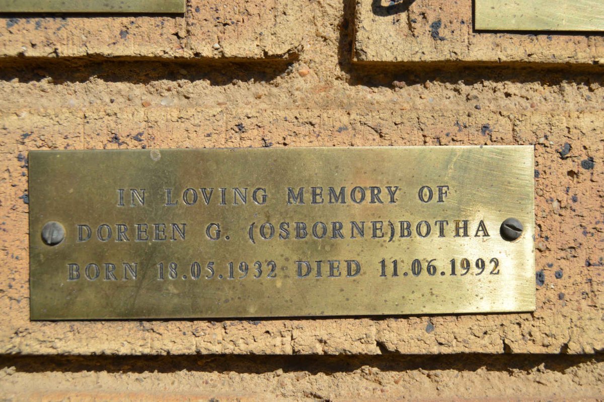 BOTHA Doreen G. nee OSBORNE 1932-1992