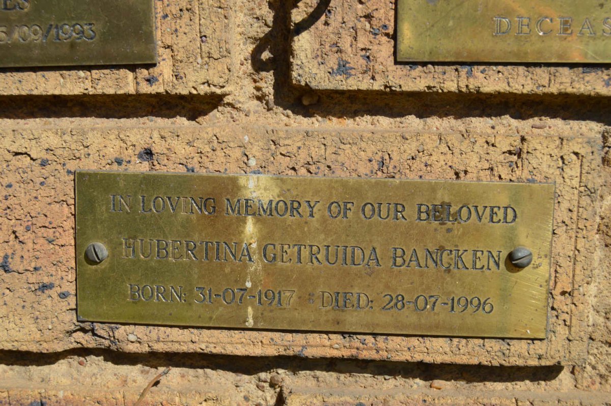 BANCKEN Hubertina Gertruida 1917-1996