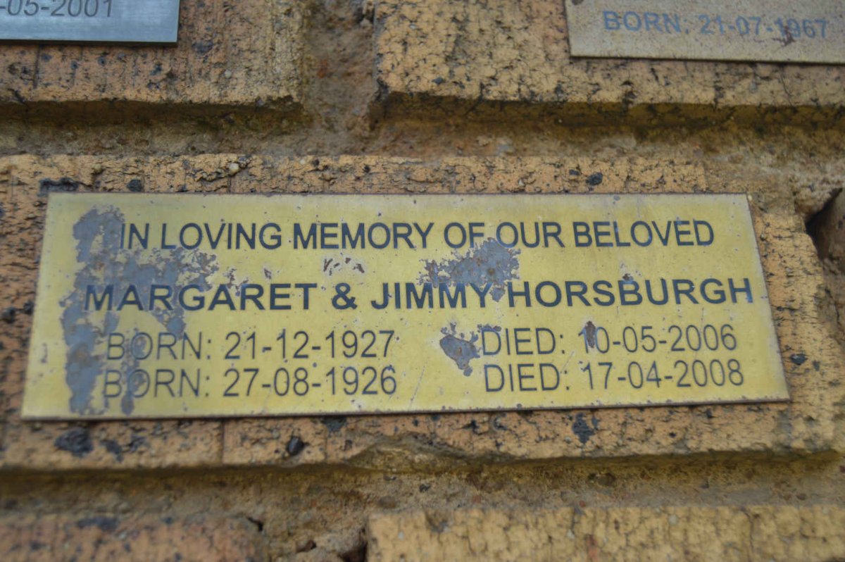 HORSBURGH Jimmy 1926-2008 &amp; Margaret 1927-2006