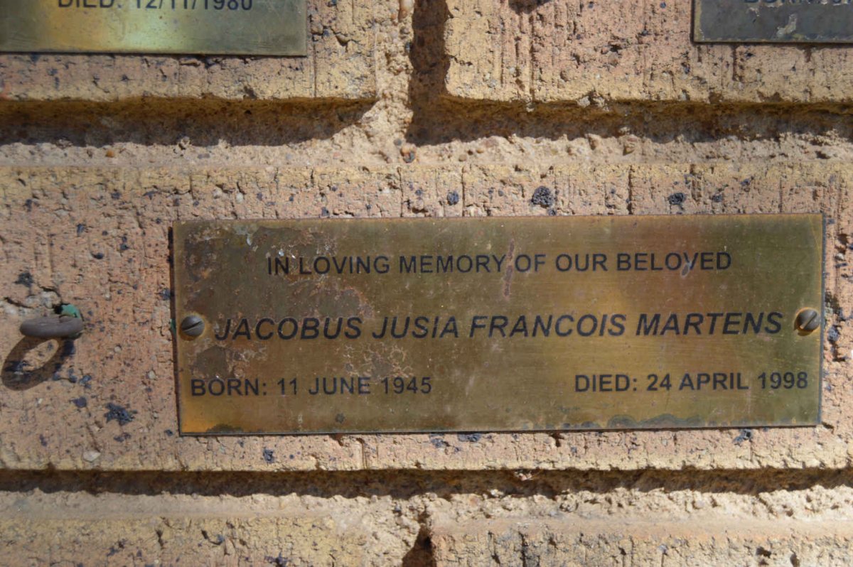 MARTENS Jacobus Jusia Francois 1945-1998