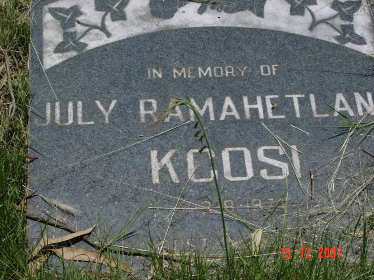 KGOSI July Ramahetlan 1974