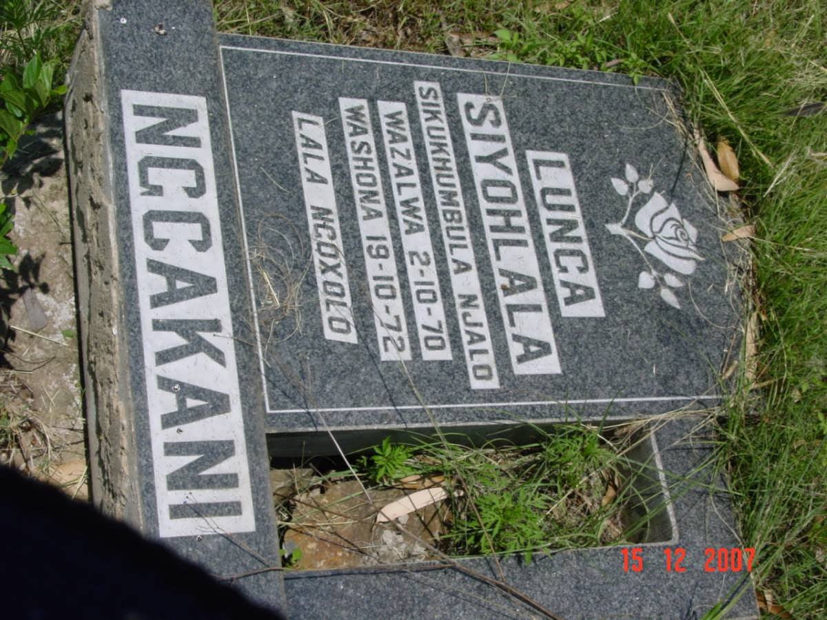 NGCAKANI Lunga Siyohlala 1970-1972