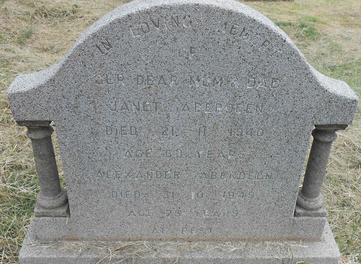 ABERDEEN Alexander -1949 &amp; Janet -1940