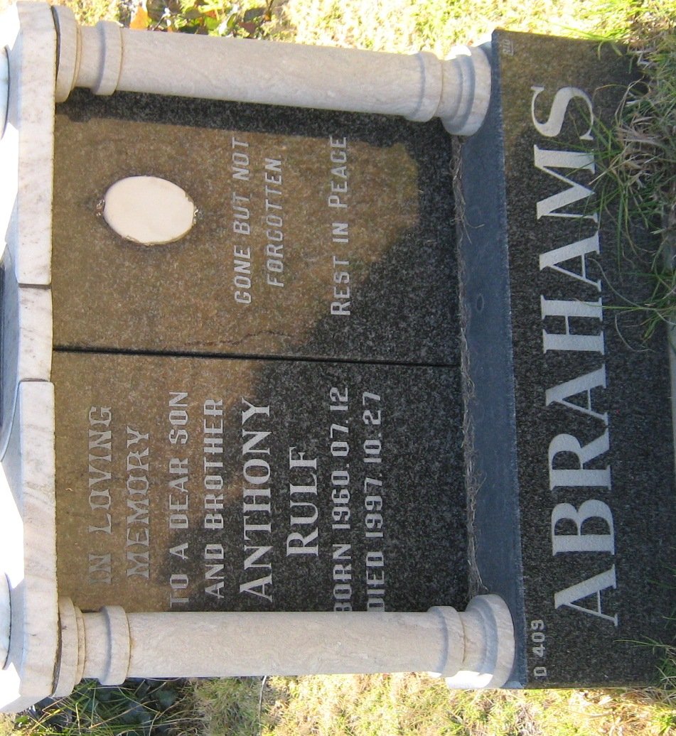 ABRAHAMS Anthony Rulf 1960-1997