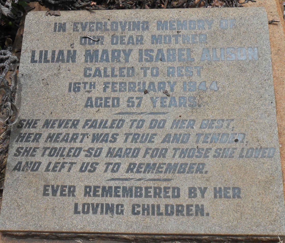 ALISON Lilian Mary Isabel -1944