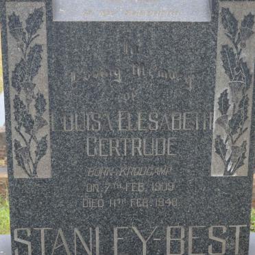 BEST Louisa Elesabeth Gertrude, Stanley nee KROUCAMP 1909-1948