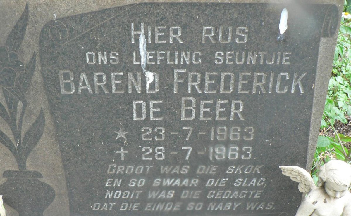 BEER Barend Frederick, de 1963-1963