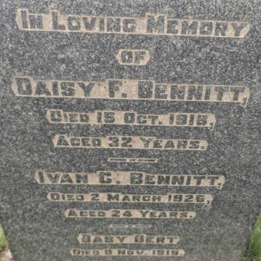 BENNITT Ivan G. -1926 :: BENNITT Daisy F. -1918 :: BENNITT Bert -1919
