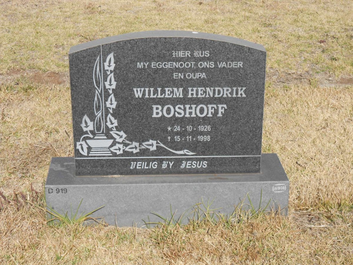 BOSHOFF Willem Hendrik 1926-1998