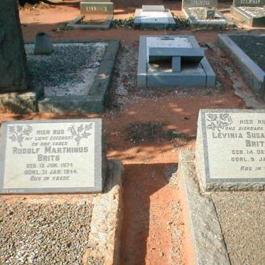 BRITS Rudolf Marthinus 1874-1944 &amp; Levinia Susana Lucia 1880-1967