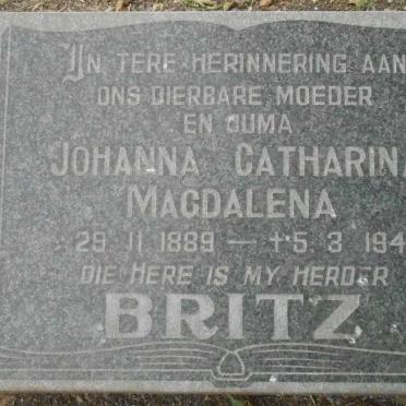 BRITZ Johanna Catharina Magdalena 1889-1945