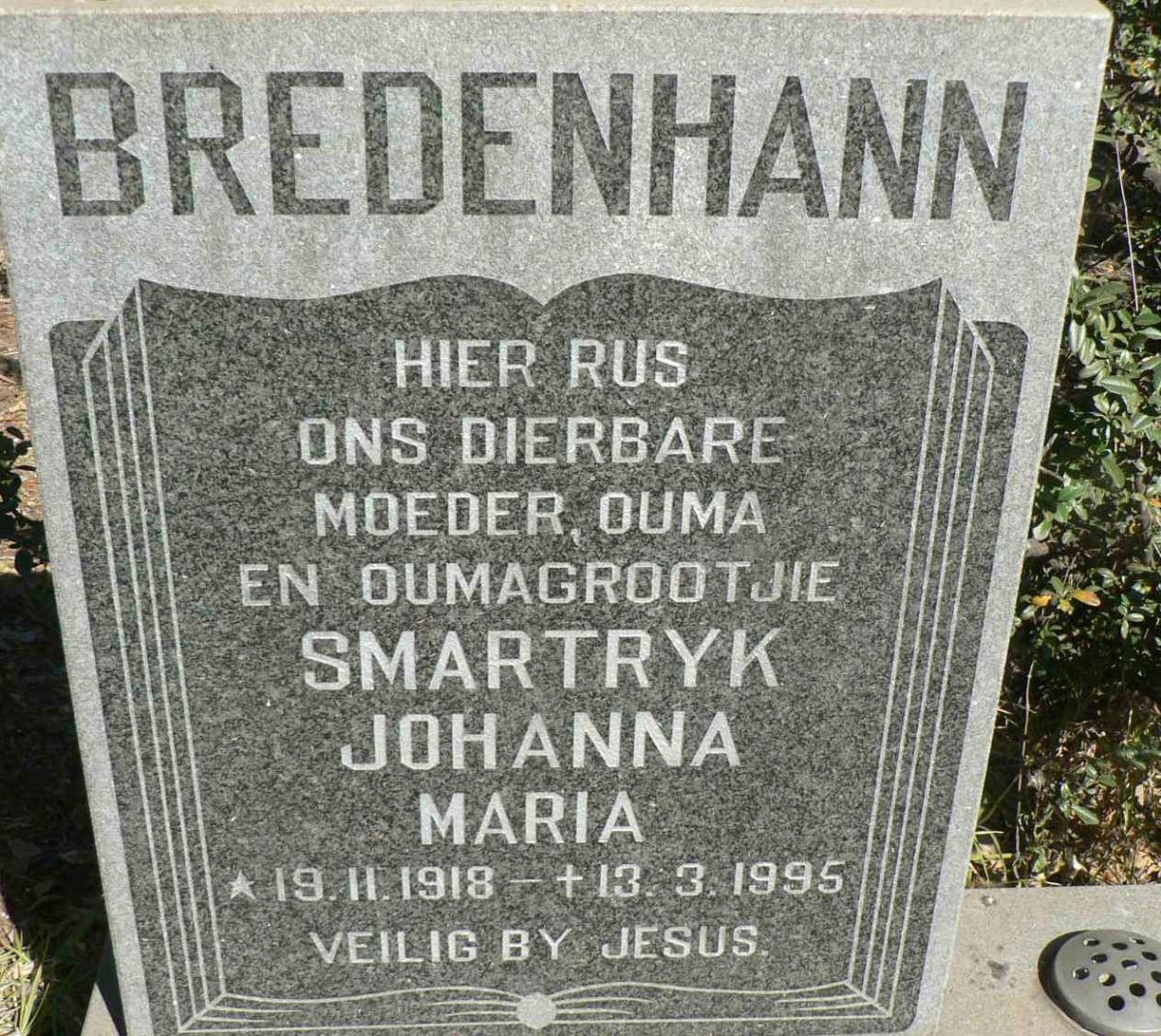 BREDENHANN Smartryk Johanna Maria 1918-1995