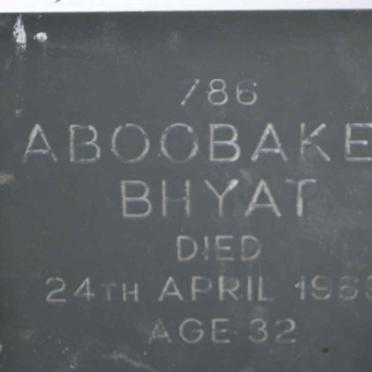 BHYAT Aboobaker -1969