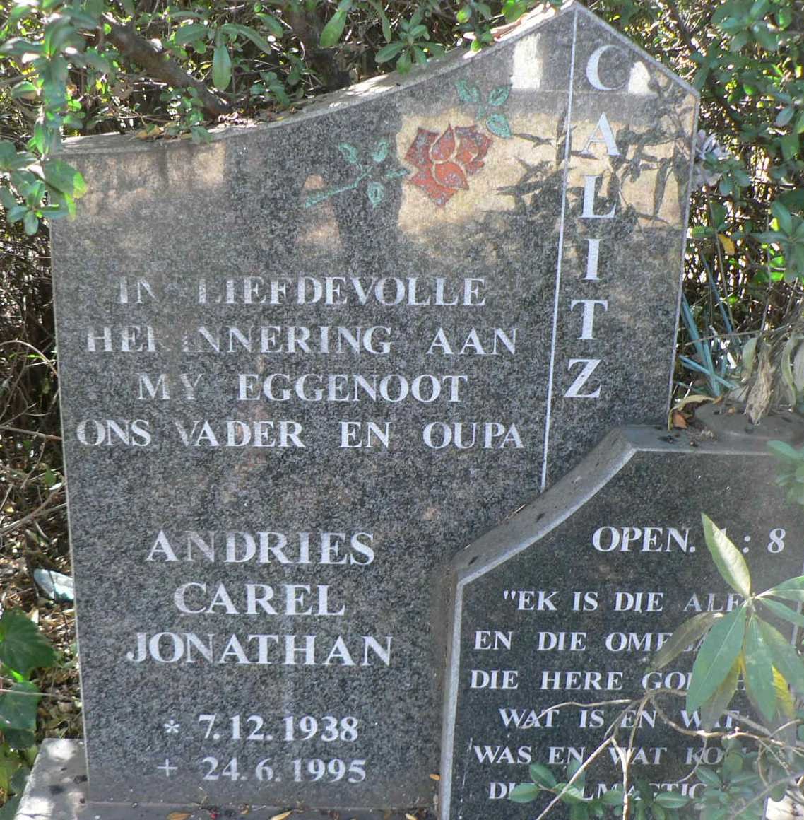 CALITZ Andries Carel Jonathan 1938-1995