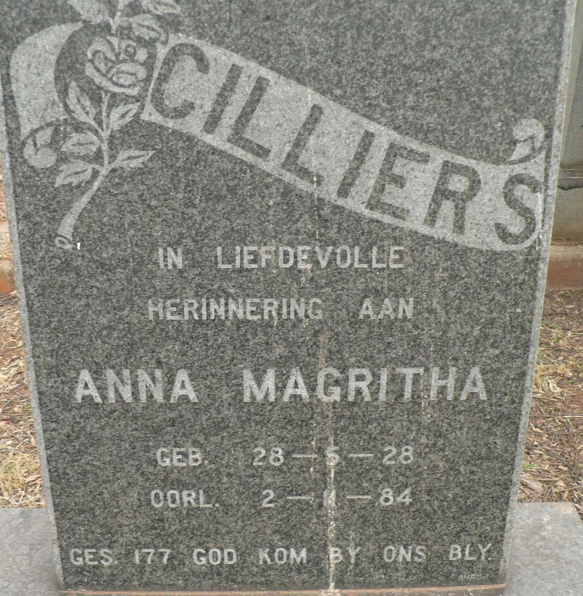 CILLIERS Anna Magritha 1928-1984