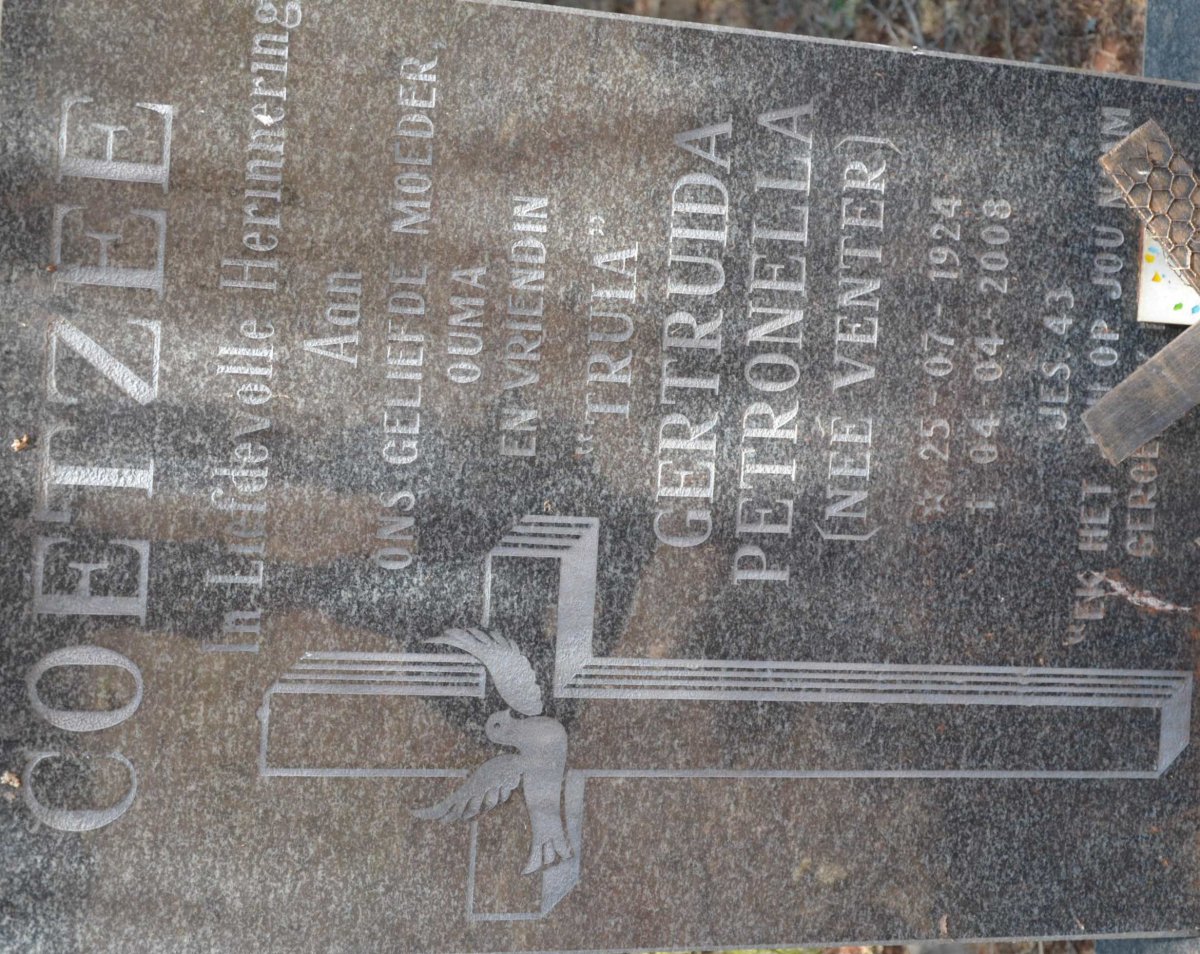 COETZEE Gertruida Petronella VENTER 1924-2008