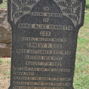 COX Annie Alice Henrietta 1879-1922