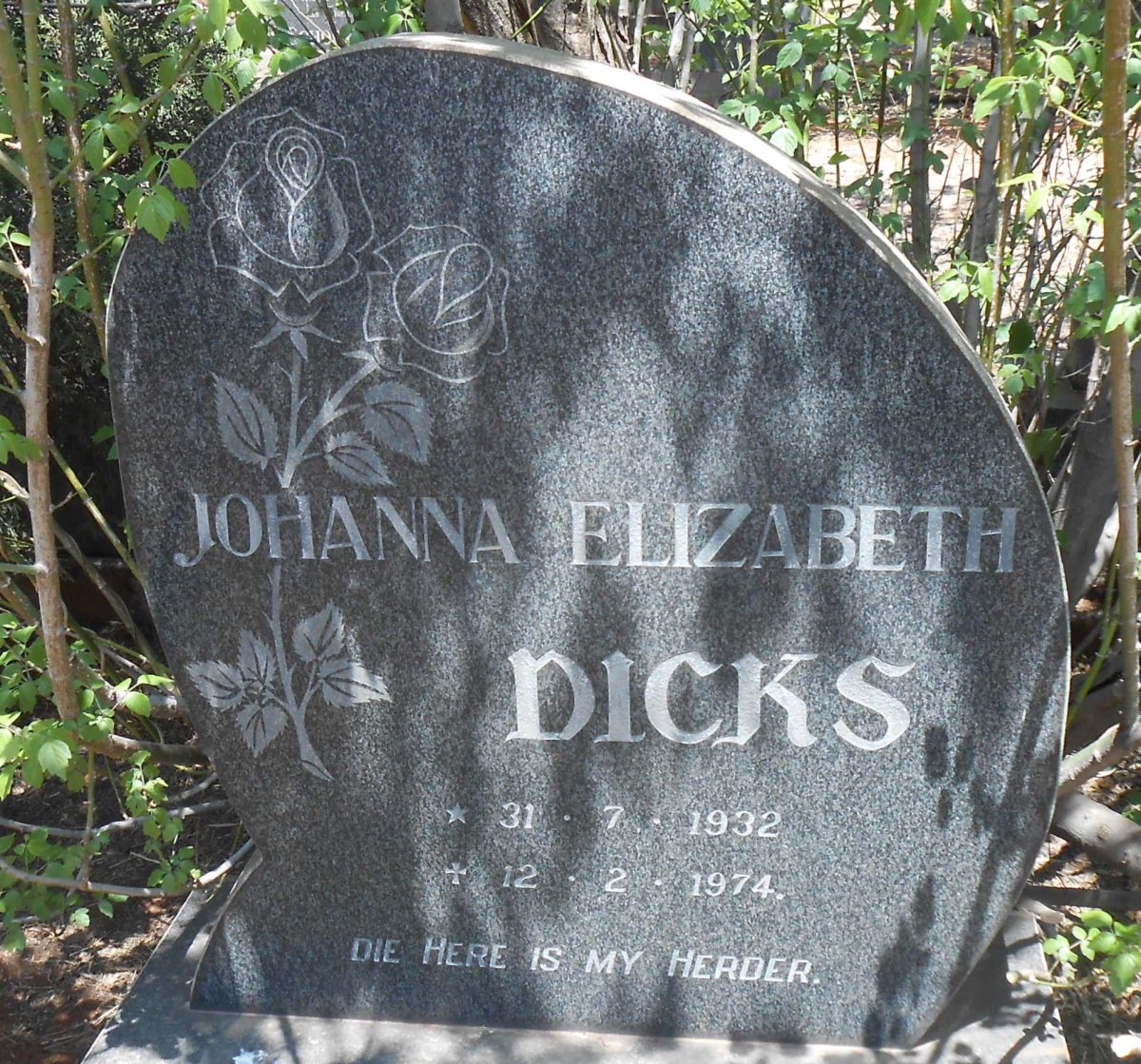 DICKS Johanna Elizabeth 1932-1974