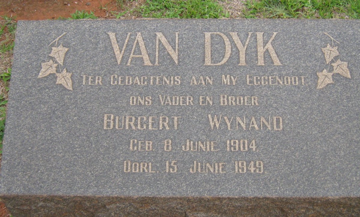 DYK Burgert Wynand, van 1904-1949