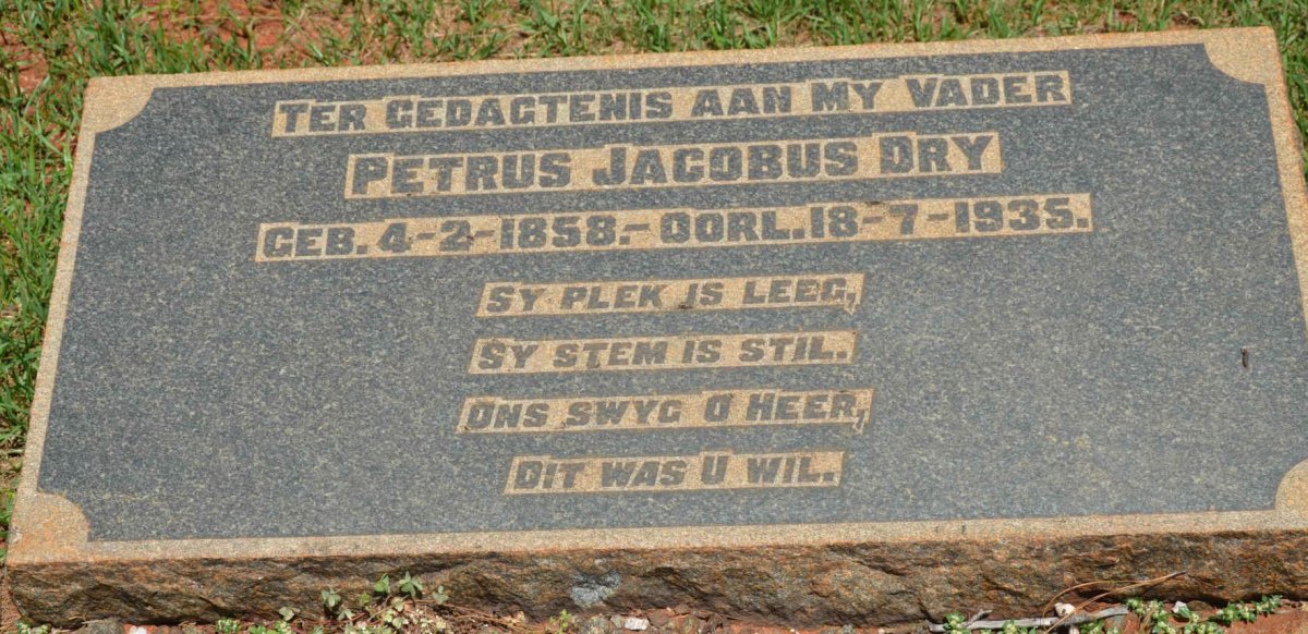 DRY Petrus Jacobus 1858-1935
