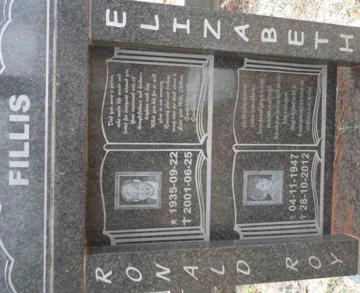 FILLIS Ronald Roy 1935-2001 &amp; Elizabeth 1947-2012