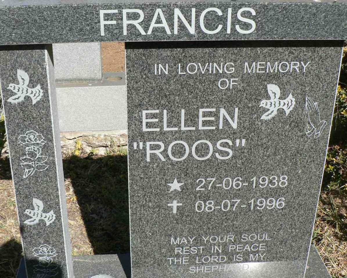 FRANCIS Ellen nee ROOS 1938-1996
