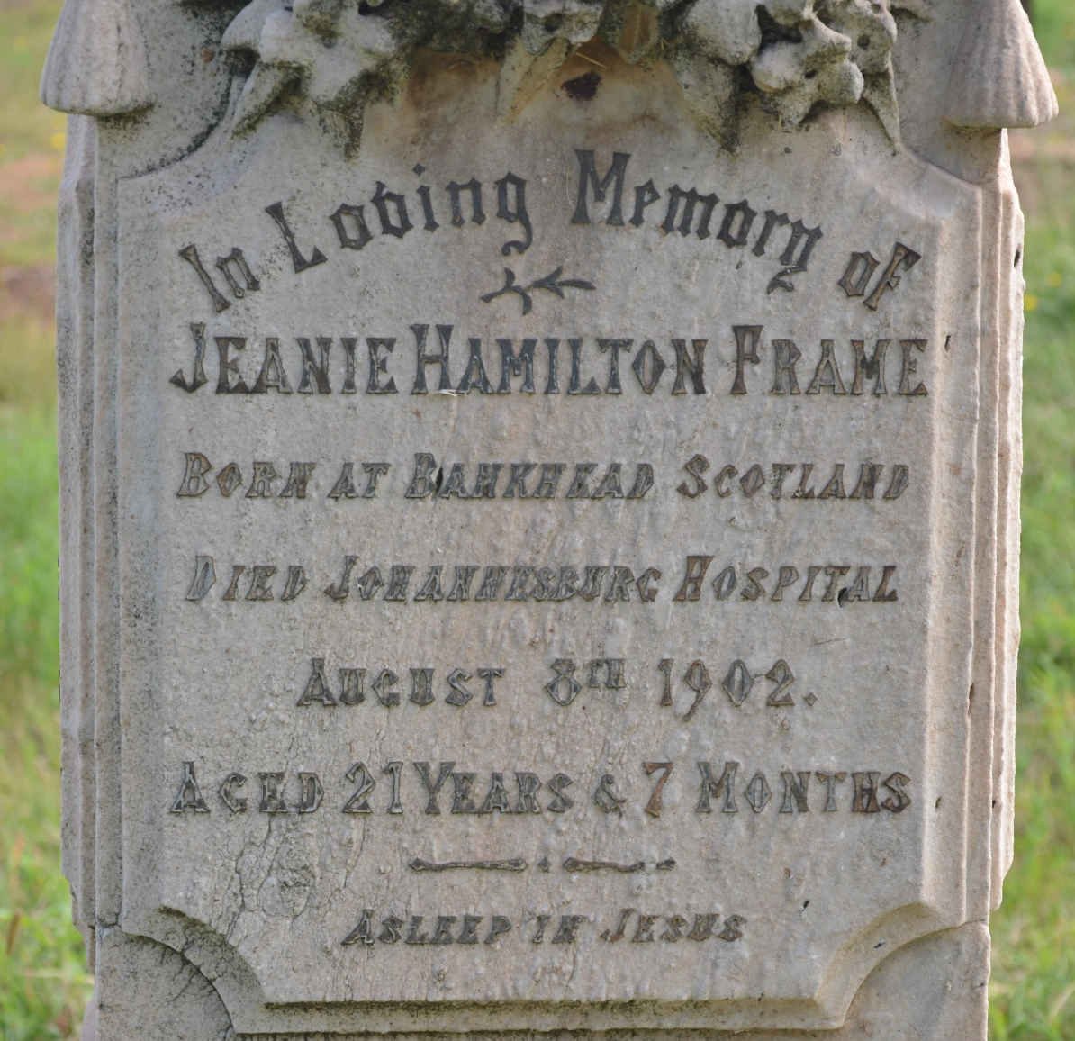 FRAME Jeanie Hamilton -1902