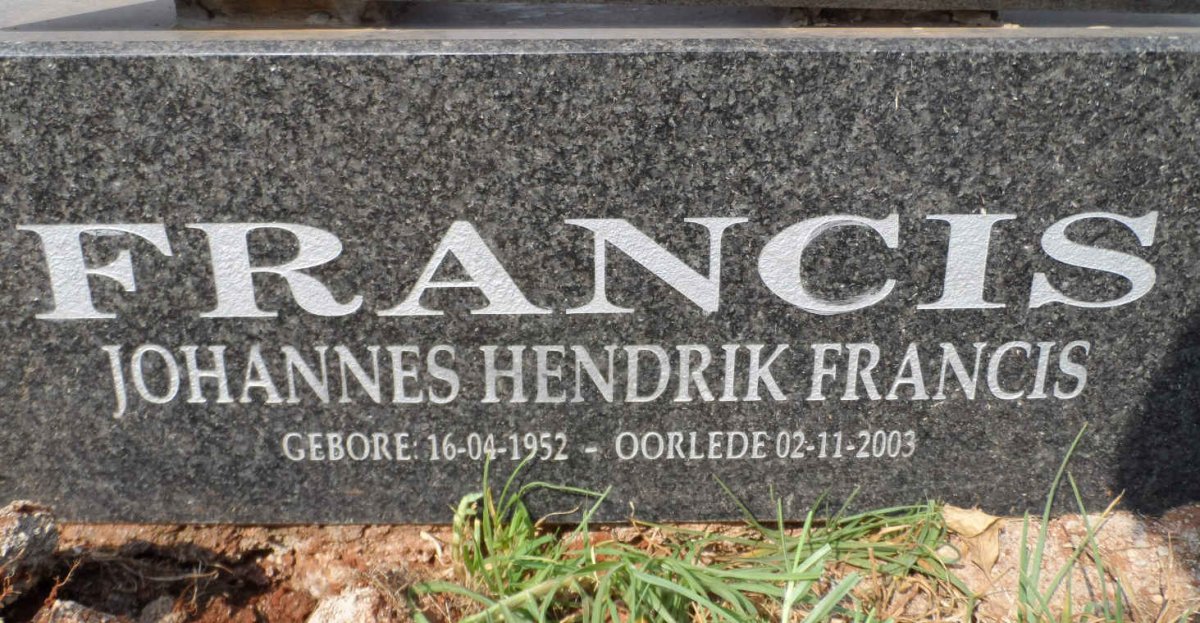 FRANCIS Johannes Hendrik 1952-2003