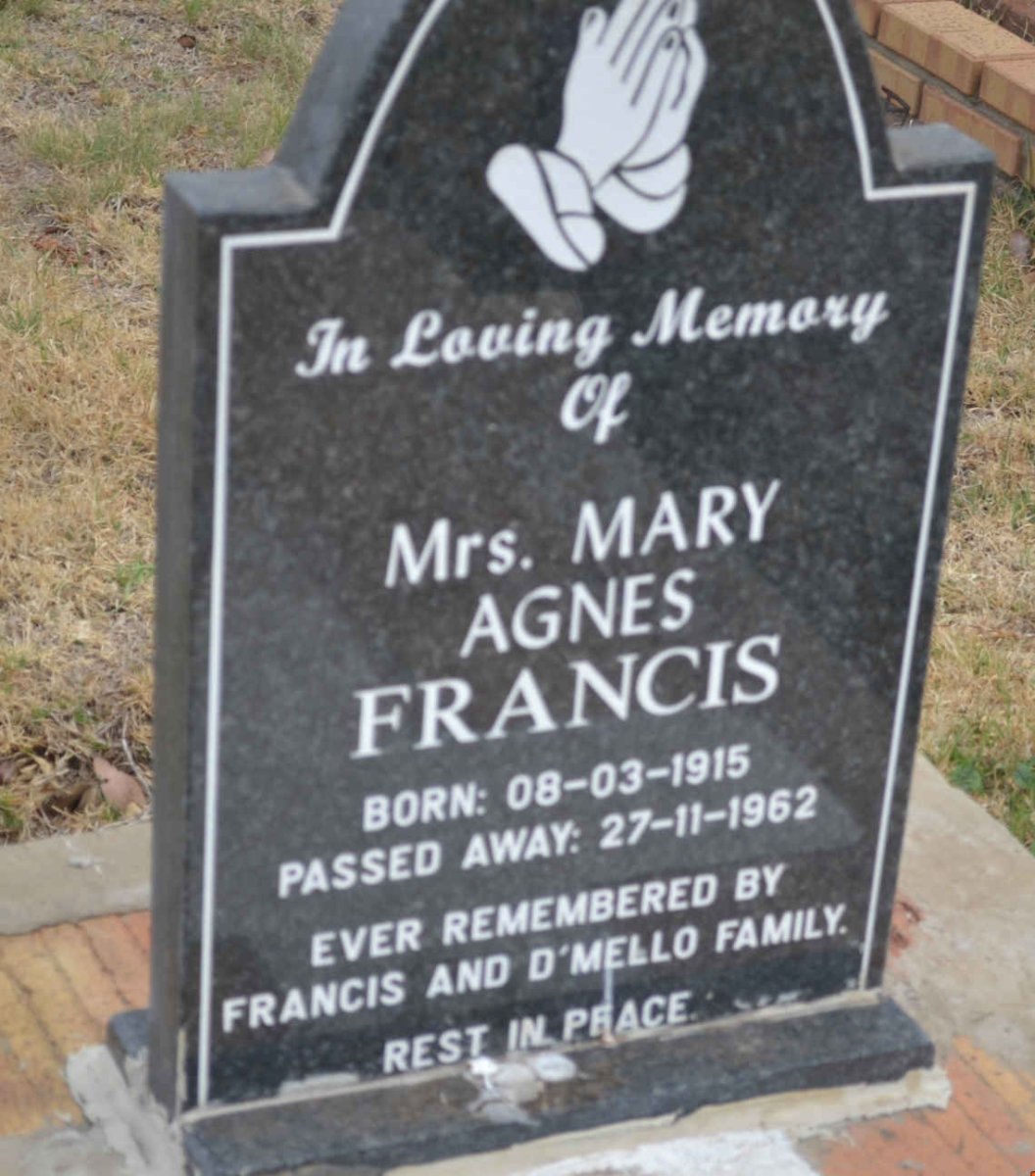 FRANCIS Mary Agnes 1915-1962