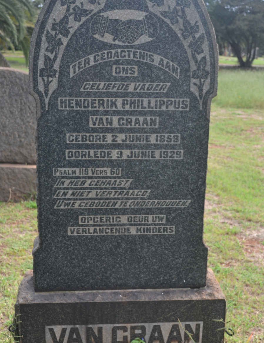 GRAAN Henderik Phillippus, van 1859-1929