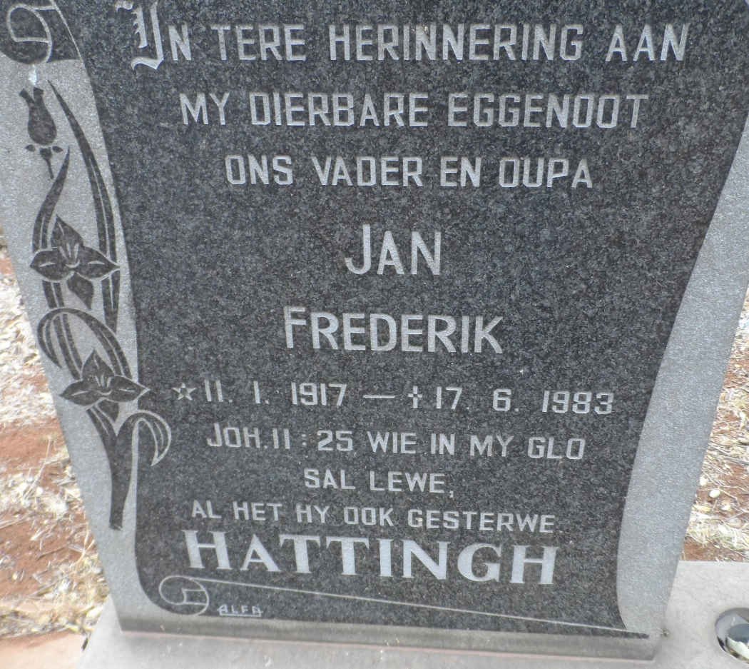 HATTINGH Jan Frederik 1917-1983