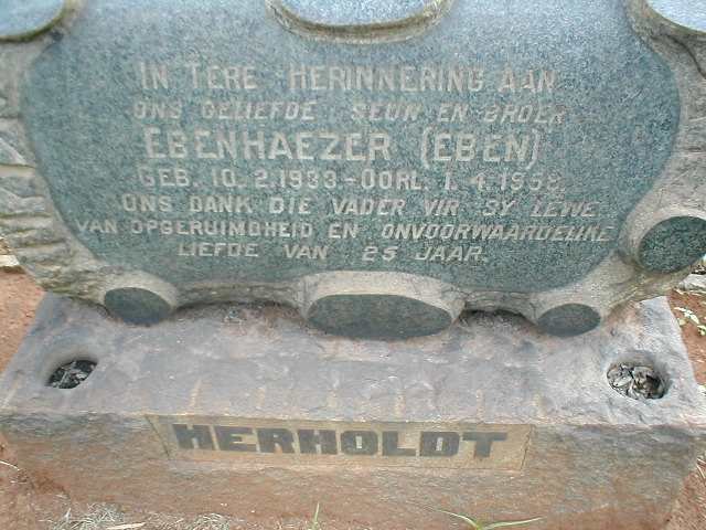 HERHOLDT Ebenhaezer 1933-1958
