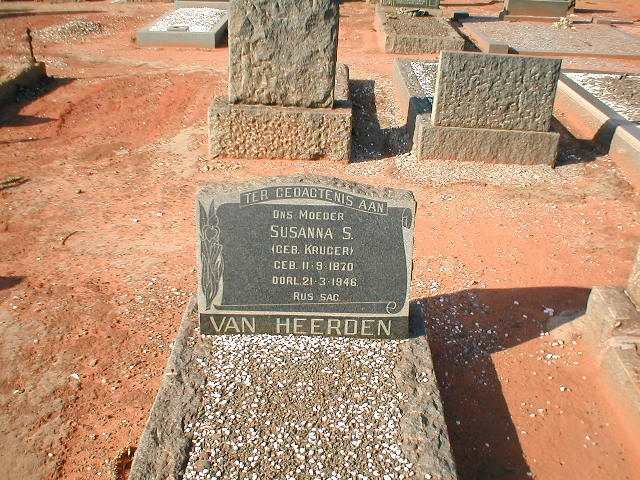 HEERDEN Susanna S., van nee KRUGER 1870-1946