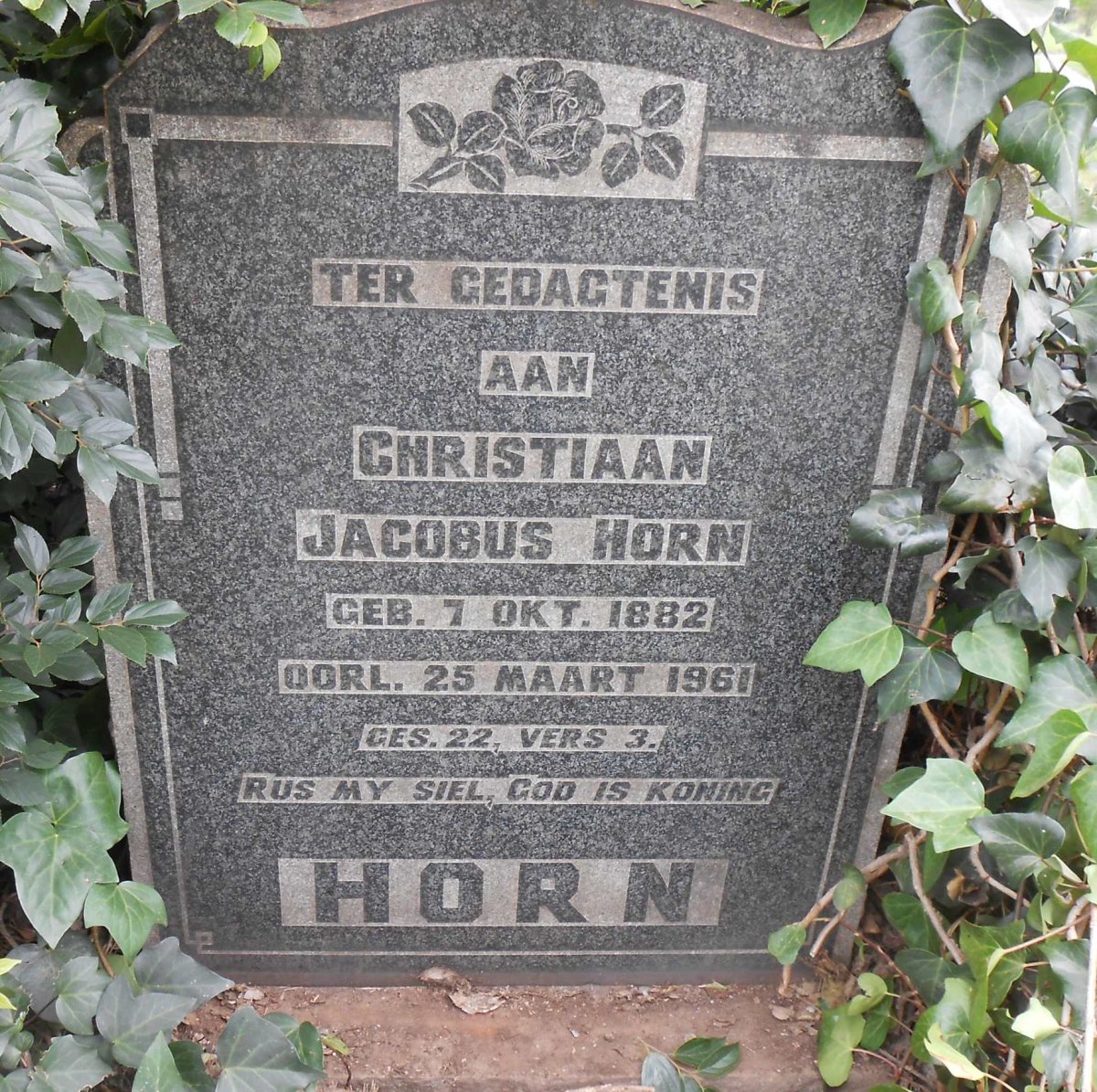 HORN Christiaan Jacobus 1882-1961