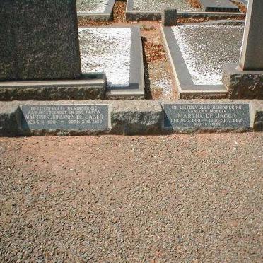 JAGER Martinus Johannes, de 1920-1967 &amp; Martha 1881-1958