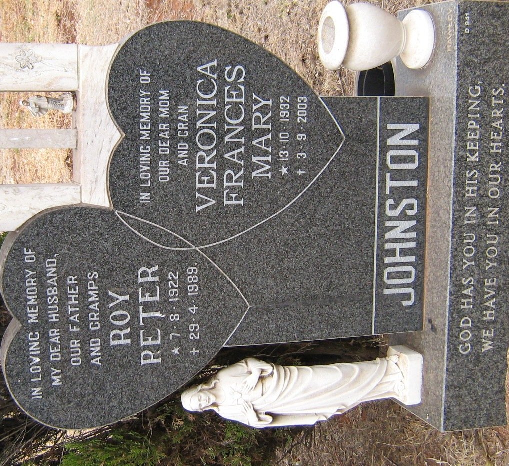 JOHNSTON Roy Peter 1922-1989 &amp; Veronica Frances Mary 1932-2003