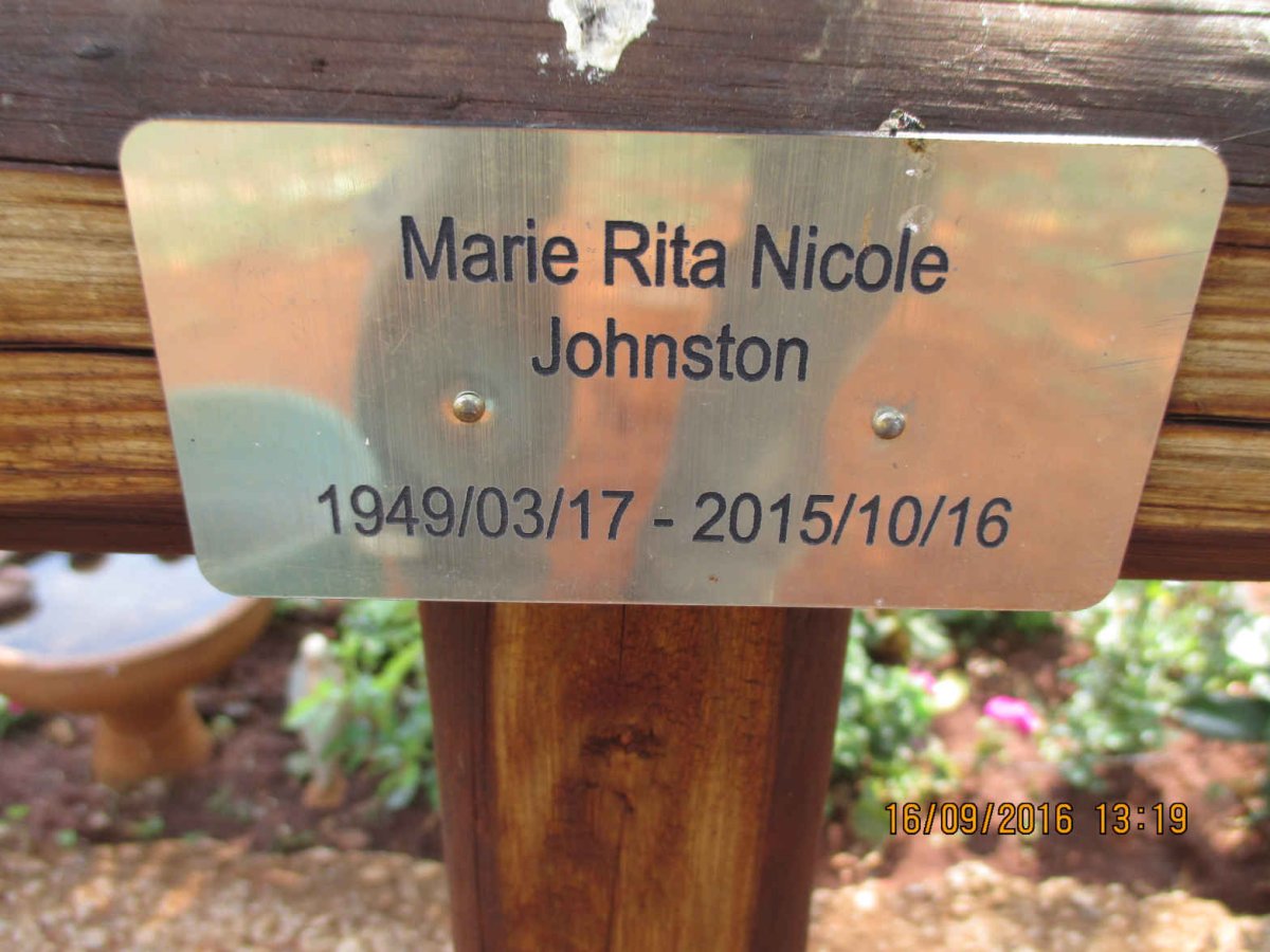 JOHNSTON Marie Rita Nicole 1949-2015