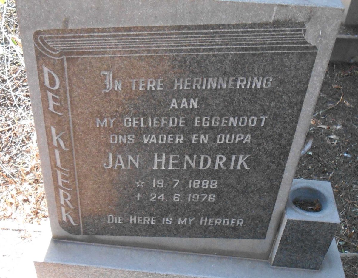 KLERK Jan Hendrik, de 1888-1976