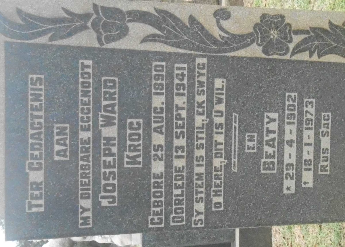 KROG Joseph Ward 1890-1941 &amp; Beaty 1902-1973