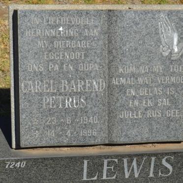 LEWIS Carel Barend Petrus 1940-1996