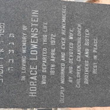 LOWENSTEIN Horace -1972